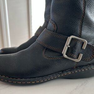 boc Black Leather Knee-High Boots with Buckles size 7.5